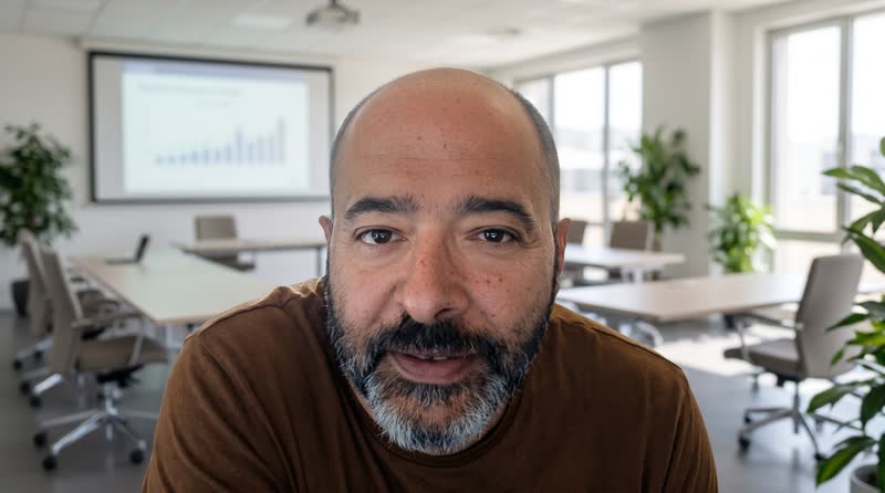 Valerio Barbagallo in un'aula di formazione